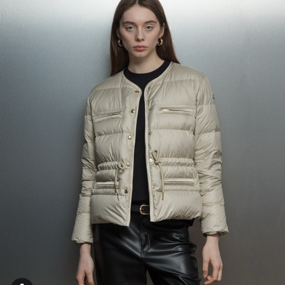 Moncler. Women. Size 3,Echione Short Down Jacket - Beige - Picture 3 of 11